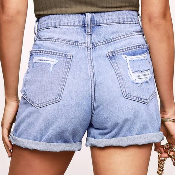 Necooer Womens High Waist Denim Shorts - Picture 2 of 6